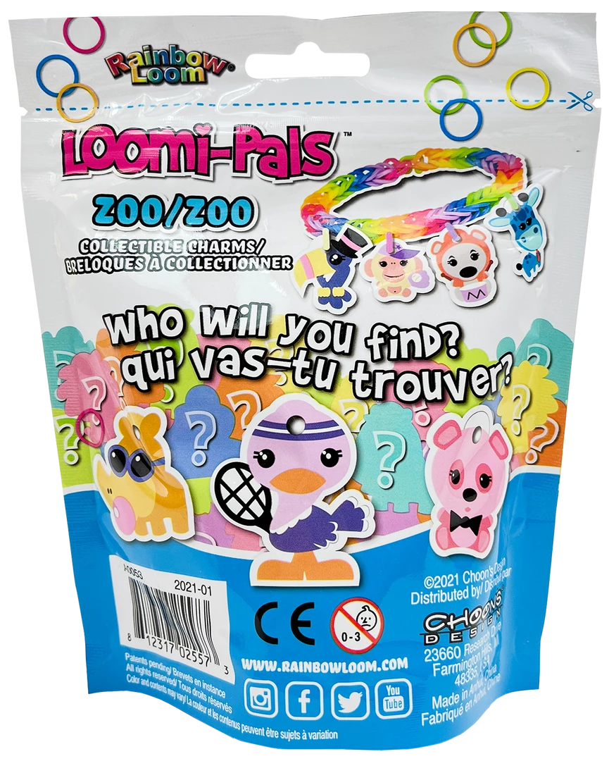Choon's Design LLC Loomi-Pals Charm Bracelet Kit – Zoo 2 Choon's Design LLC Loomi-Pals Charm Bracelet Kit – Zoo