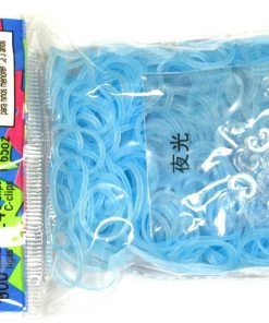 Choon's Design LLC Rainbow Loom Rubber Bands RL Band (Jelly) Electric Blue Glow