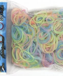 Choon's Design LLC Rainbow Loom Rubber Bands RL Band (Jelly) Glow In The Dark Pastel Mixed