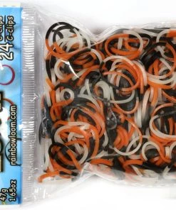 Choon's Design LLC Rainbow Loom Rubber Bands RL Band (Spooky) Jack-O-Lantern Glow