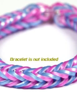 Rainbow Loom USA Webstore RL Band (Pearl 300) Neon Pink & White Rainbow Loom Rubber Bands