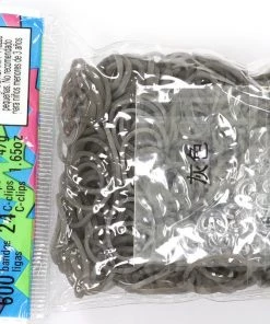 Choon's Design LLC Rainbow Loom Rubber Bands RL Band (Opaque) Grey (New Formulation)