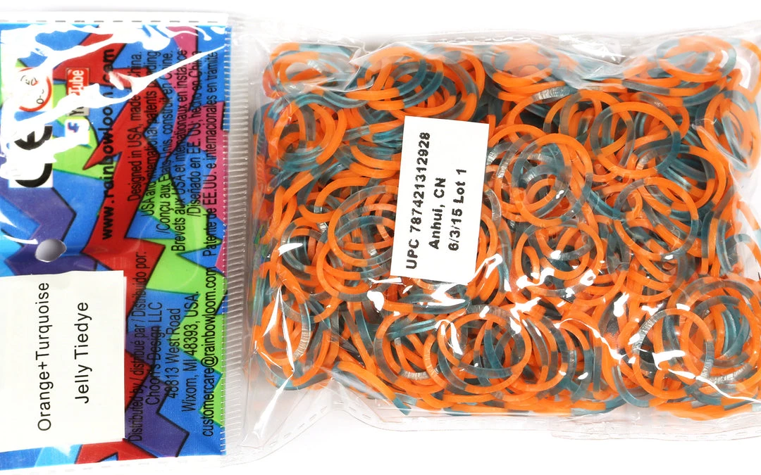 Rainbow Loom USA Webstore Rainbow Loom Rubber Bands RL Band (Tie-Dye) Orange + Turquoise Jelly 1 Rainbow Loom USA Webstore Rainbow Loom Rubber Bands RL Band (Tie-Dye) Orange + Turquoise Jelly