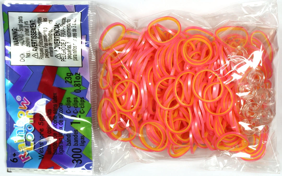 Rainbow Loom USA Webstore RL Band (Pearl 300) Neon Pink & Neon Yellow Rainbow Loom Rubber Bands 1 Rainbow Loom USA Webstore RL Band (Pearl 300) Neon Pink & Neon Yellow Rainbow Loom Rubber Bands