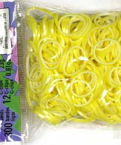Rainbow Loom USA Webstore Rainbow Loom Rubber Bands RL Band (Pearl 300) Neon Yellow & White