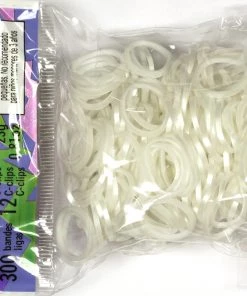 Rainbow Loom USA Webstore RL Band (Silk 300) Pearl & White