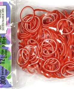 Rainbow Loom USA Webstore RL Band (Pearl 300) Red & White