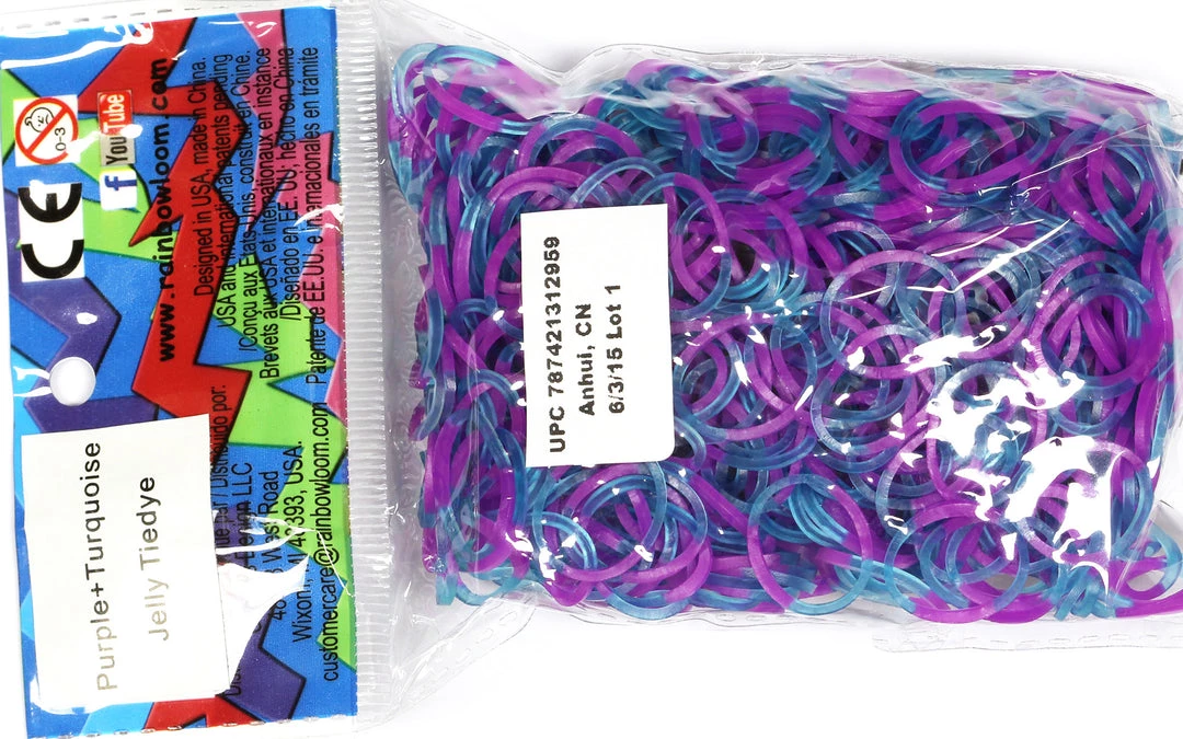 Rainbow Loom USA Webstore Rainbow Loom Rubber Bands RL Band (Tie-Dye) Purple + Turquoise Jelly 1 Rainbow Loom USA Webstore Rainbow Loom Rubber Bands RL Band (Tie-Dye) Purple + Turquoise Jelly