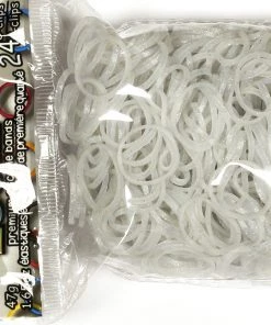 Choon's Design LLC RL Band (Silicone 600) White Diamond Glitter Rainbow Loom Rubber Bands