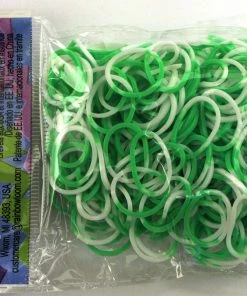 Choon's Design LLC Rainbow Loom Rubber Bands RL Band (Silicone 300) Green-White