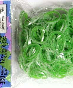 Rainbow Loom USA Webstore Rainbow Loom Rubber Bands RL Band (Silk 300) Pearl & Neon Green