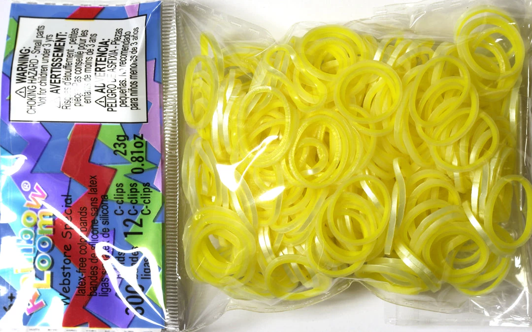 Rainbow Loom USA Webstore Rainbow Loom Rubber Bands RL Band (Silk 300) Pearl & Yellow 1 Rainbow Loom USA Webstore Rainbow Loom Rubber Bands RL Band (Silk 300) Pearl & Yellow