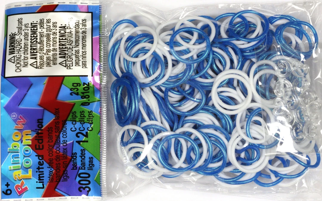 Rainbow Loom USA Webstore RL Band (Limited Edition) White N Deep Sea Blue Rainbow Loom Rubber Bands 1 Rainbow Loom USA Webstore RL Band (Limited Edition) White N Deep Sea Blue Rainbow Loom Rubber Bands